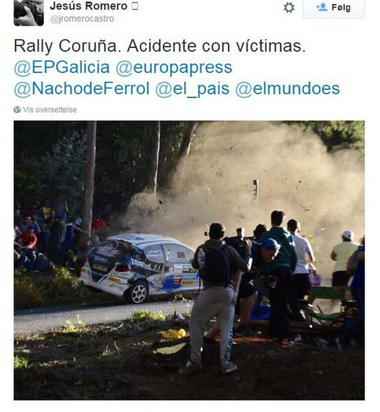 Seks tilskuere omkom i rally-ulykke