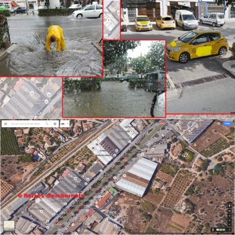  Foto: Oversvømmelse ved Carretera Nacional 332 ved El Planet i Altea (Ayuntamiento de Altea 2016).