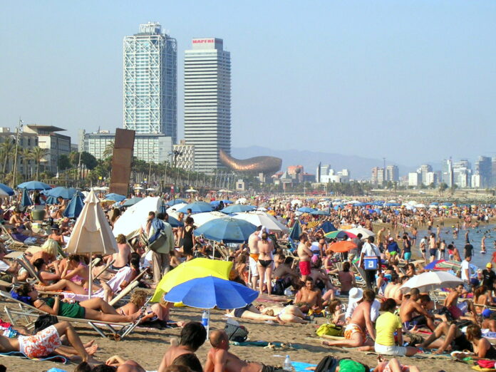 Badestranden ved Barceloneta i Barcelona