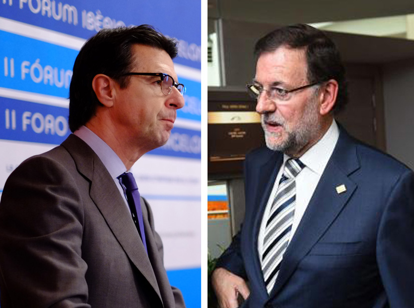 Foto: Spanias fungerende statsminister Mariano Rajoy (t.h.) og tidligere industriminister José Manuel Soria (Partido Popular).