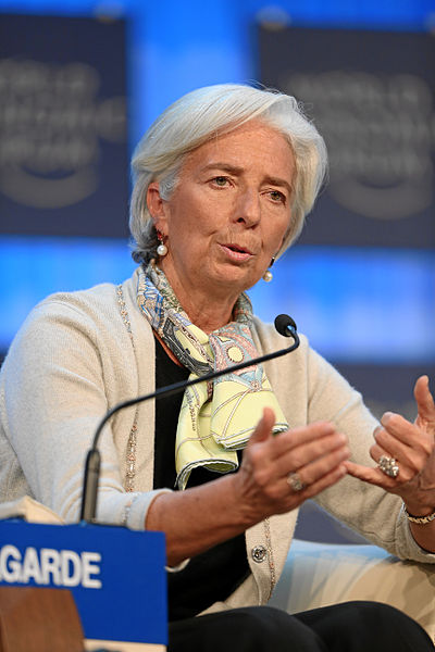 Foto: Konflikten i Catalonia ble trukket frem under IMF-sjef Christine Lagardes (bildet) deltakelse på Verdens økonomiske forum i Davos mandag 22. januar. Reduksjonen av vekstprosenten for spansk økonomi ble senere tonet ned av Spanias finansminister Luis de Guindos (Illustrasjon).