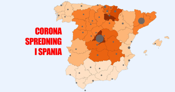 Corona smitte i Spania Corona smitte i Spania