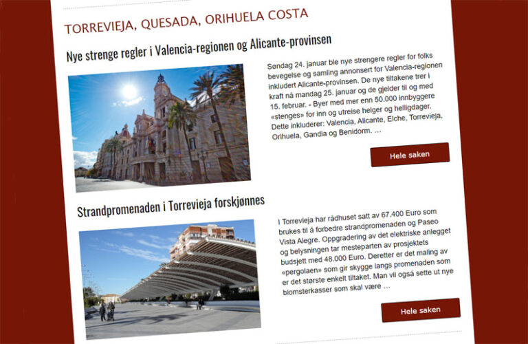 Lokale nyheter fra ditt område i Spania?