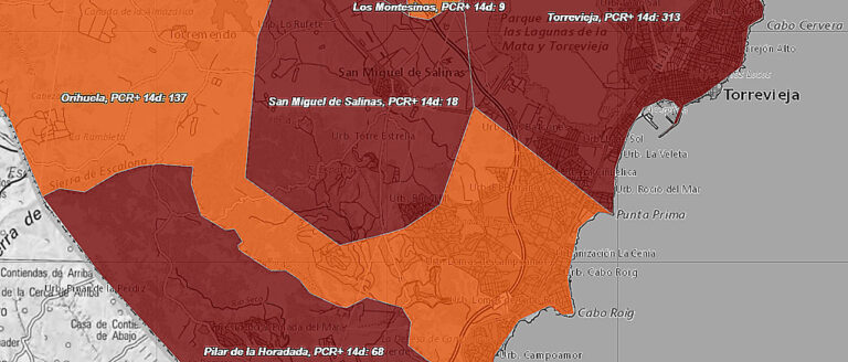 Oppdatert: Smittekart Torrevieja og nabokommunene