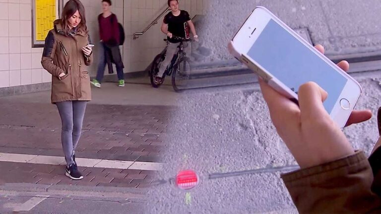 Tilrettelegger lyskryss for mobilbrukere klistret til skjermen