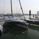 Trimaran-in-harbor