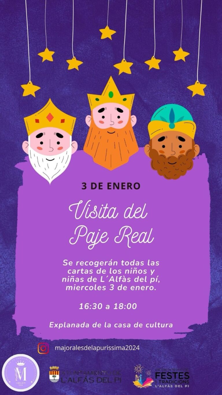 De tre vise menn kommer til Alfaz del Pi 3. og 5. januar