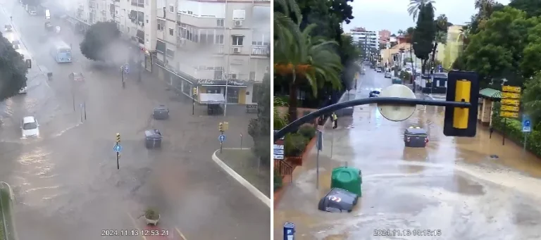 Malaga sentrum under vann